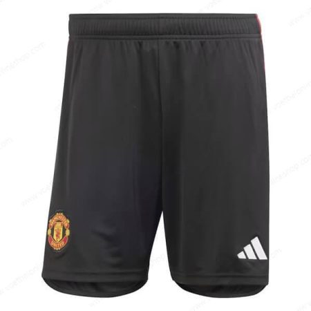 Manchester United Thuisshirt Voetbal Shorts 23/24-Zwart